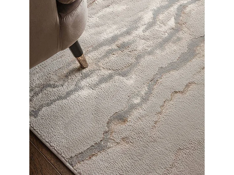 Abstract tapijt - 200x290cm - goud, grijs, beige - Aurora Linea