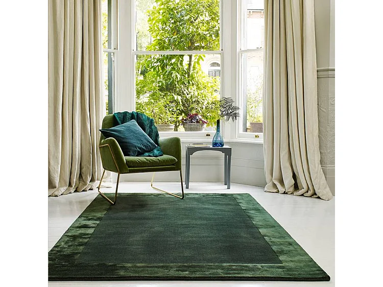 Handgemaakte tapijt Handgemaakte tapijt van wol en viscose - 120x170cm - Groen - Ascot