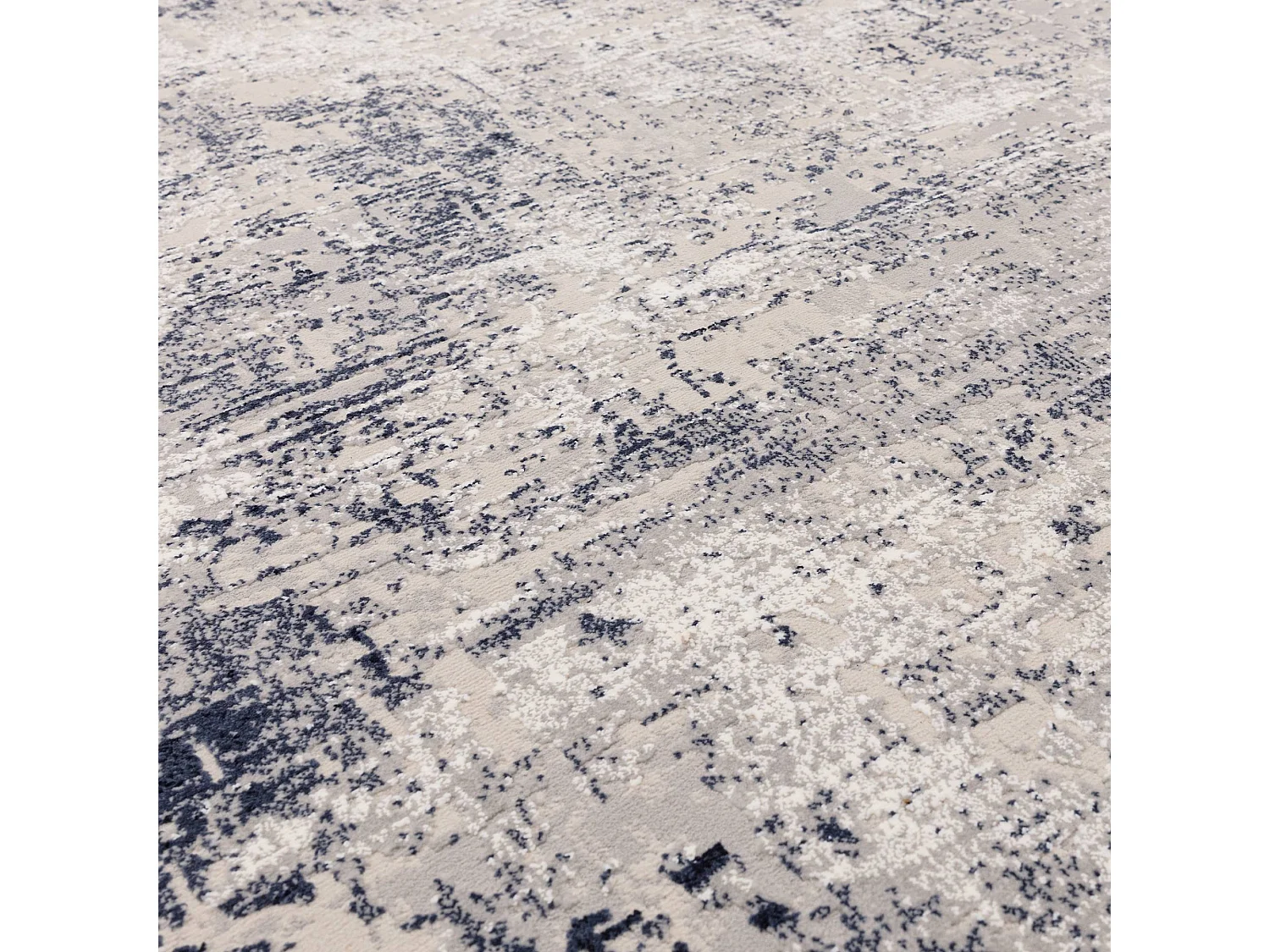 Abstract tapijt - 120x170cm - marineblauw, crème - Kuza Border