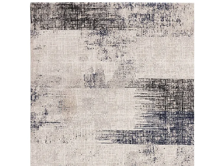 Tapis Abstrait - 120x170cm - blue marine, crème, noir - Kuza Lines