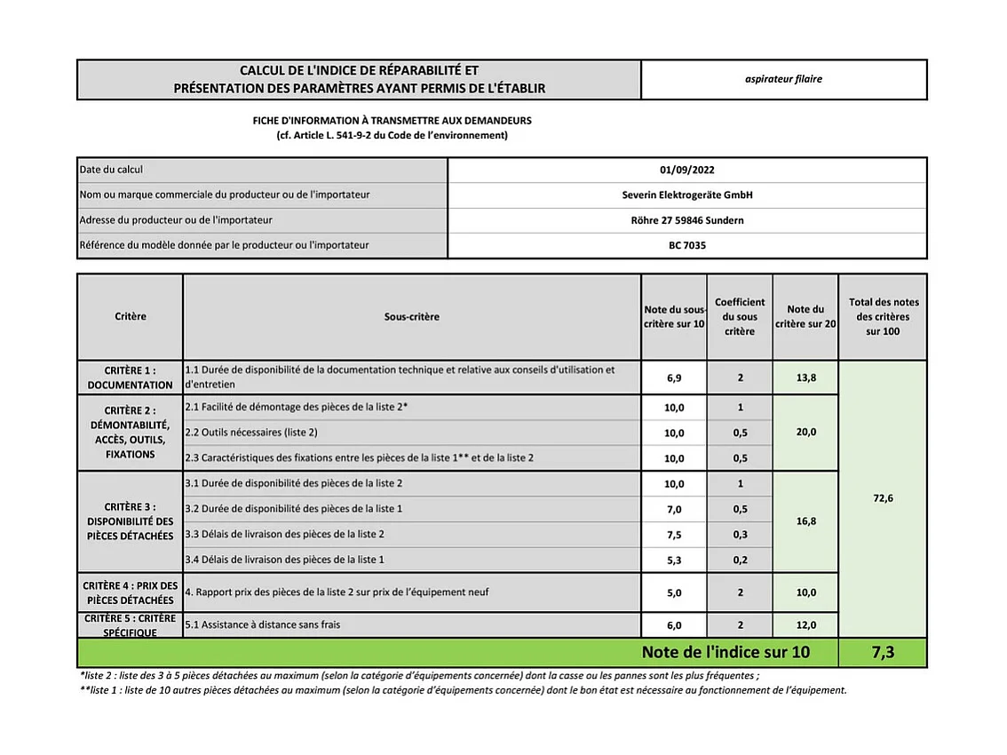 Severin Aspirateur traineau aaeb 79db blanc - bc7035