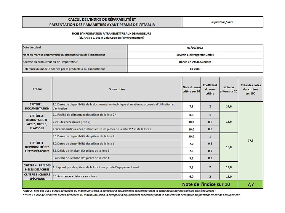 Severin Aspirateur sans sac 750w 79db noir - CY7089