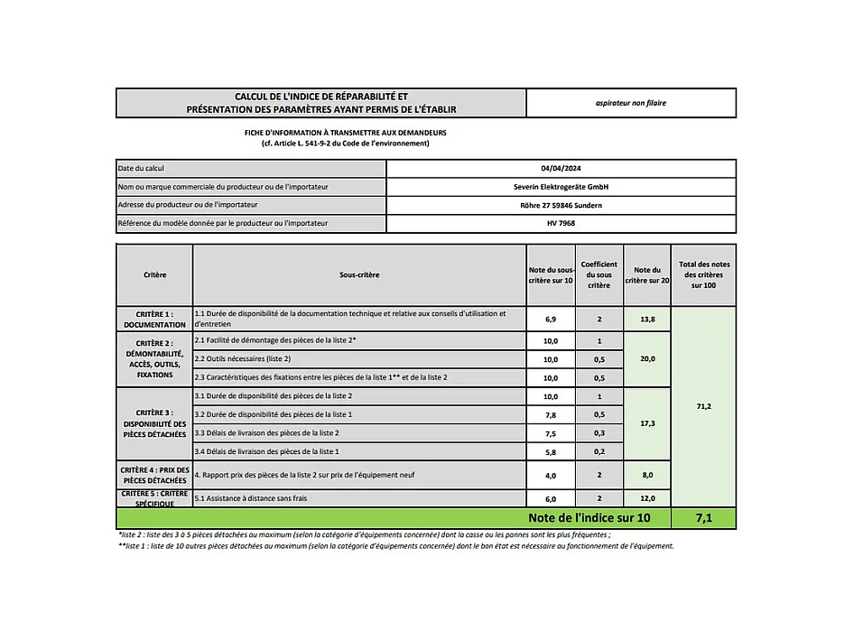 Severin Aspirateur balai et de table 2en1 25.9v - HV7968
