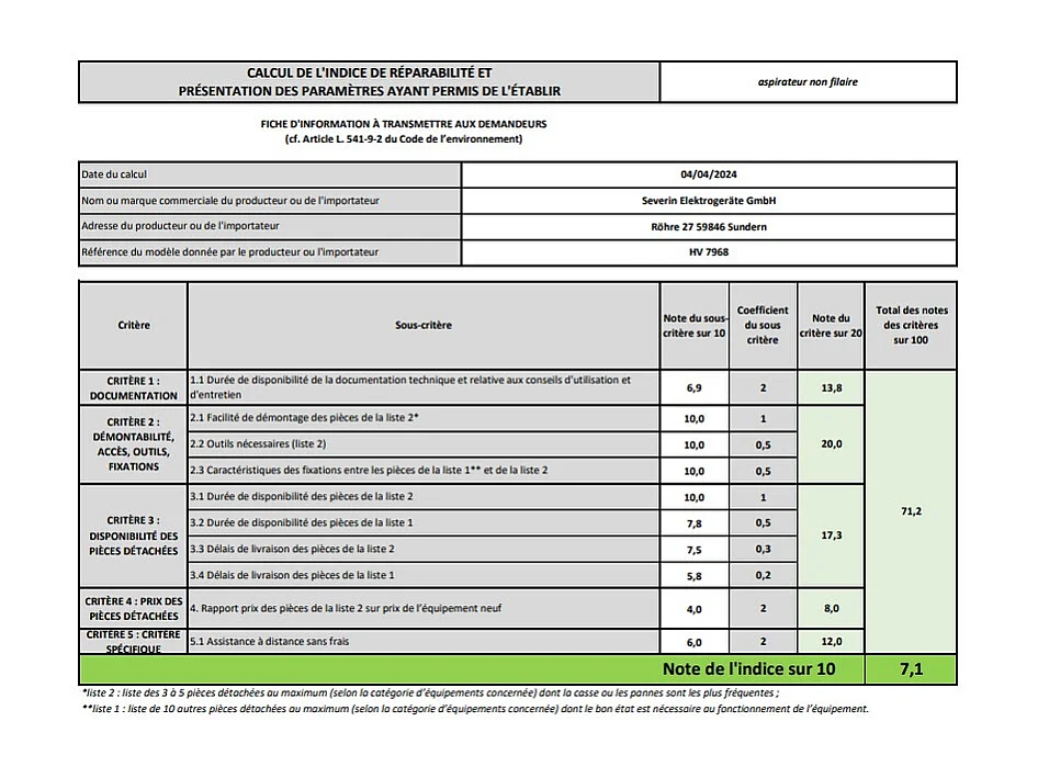Severin Aspirateur balai et de table 2en1 25.9v - HV7968