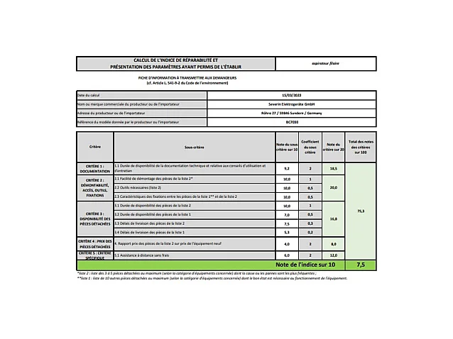 Severin Aspirateur traineau 750w 79db gris/noir - BC7030