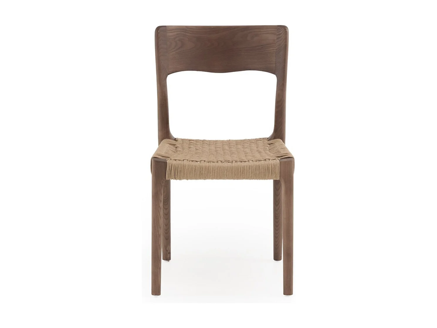 Lot de 4 chaises en bois de frêne couleur noyer