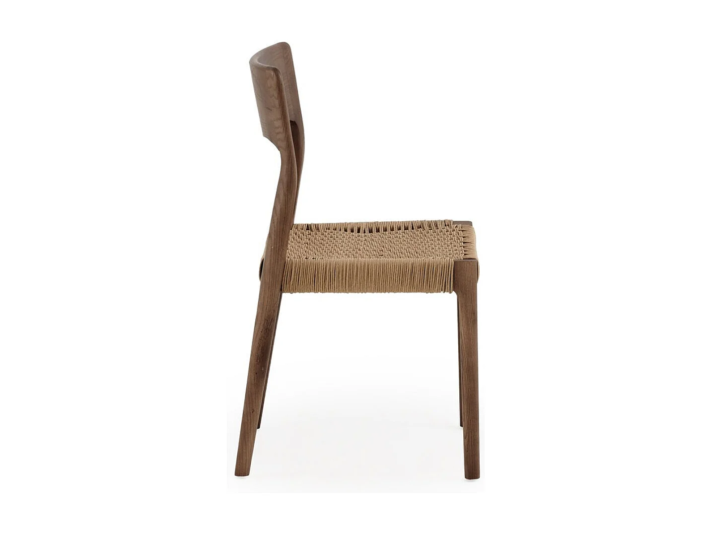 Lot de 4 chaises en bois de frêne couleur noyer