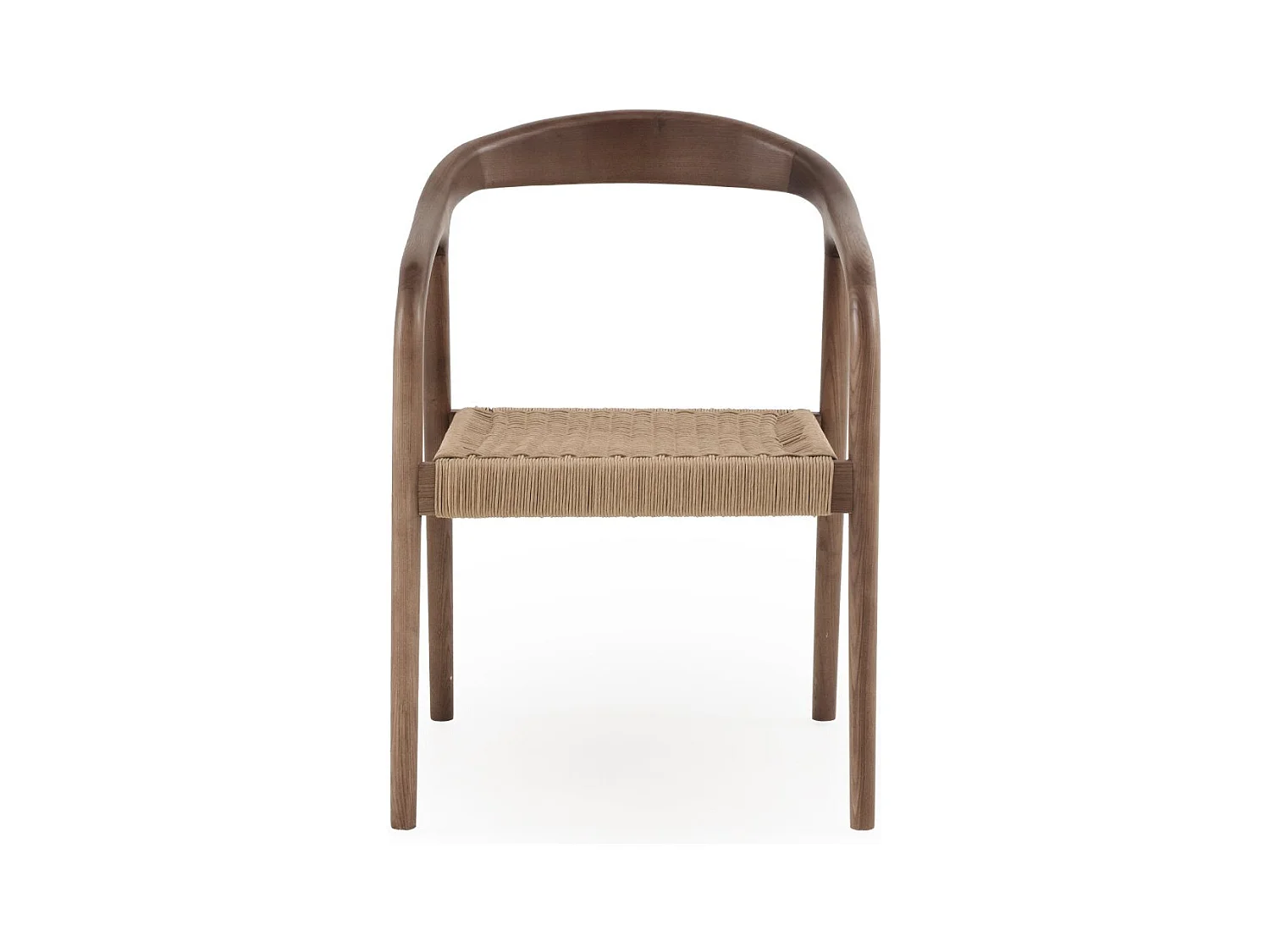 Lot de 4 chaises en bois de frêne couleur noyer