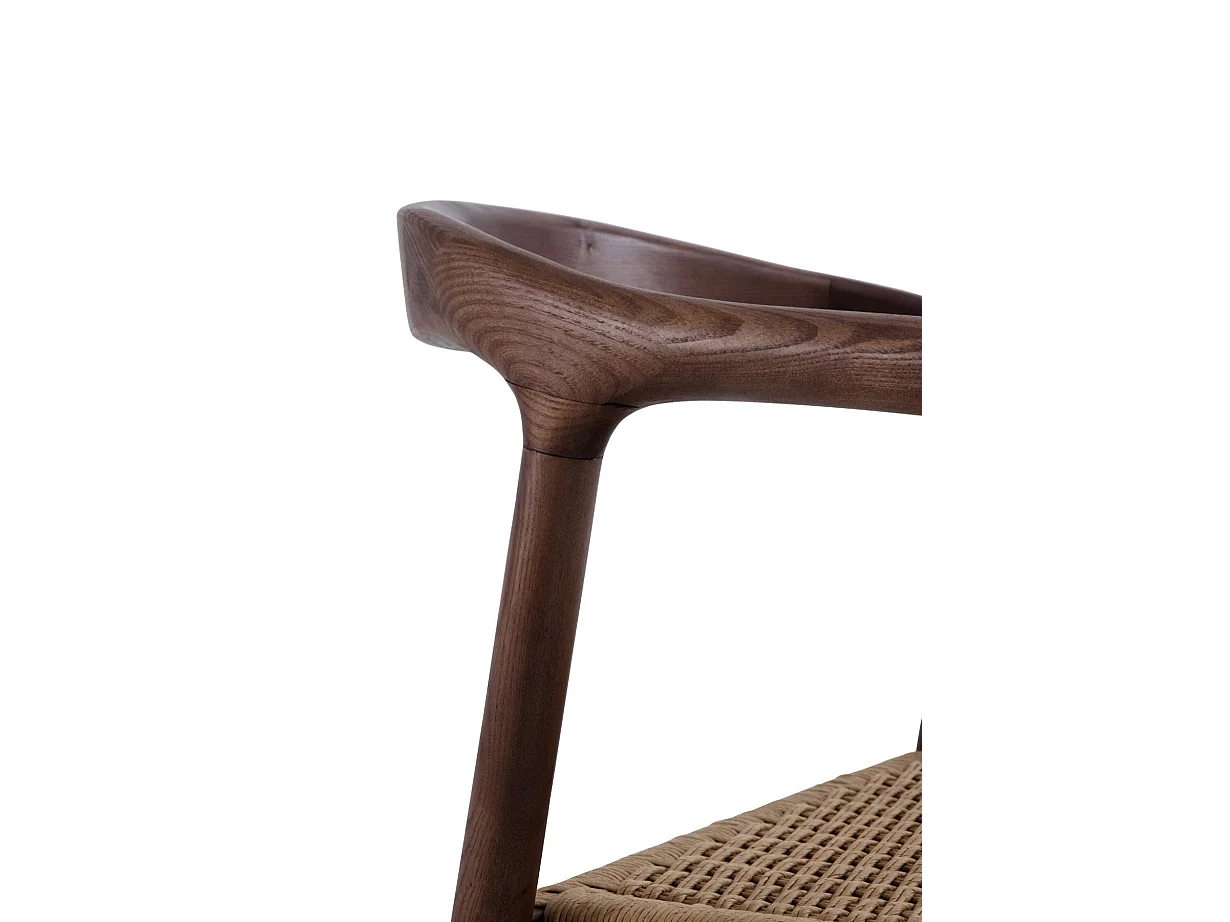 Lot de 4 chaises en bois de frêne couleur noyer