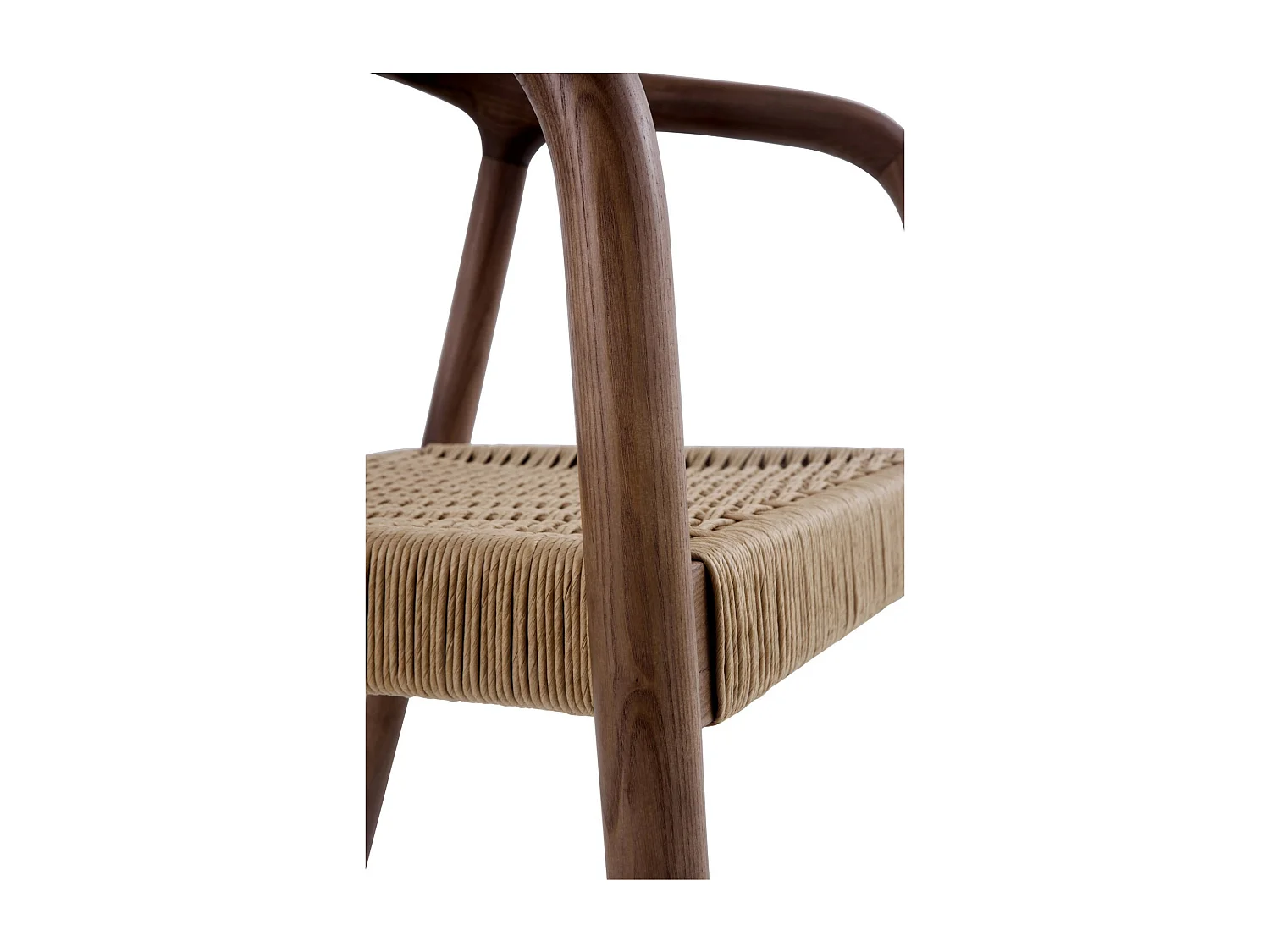 Lot de 4 chaises en bois de frêne couleur noyer