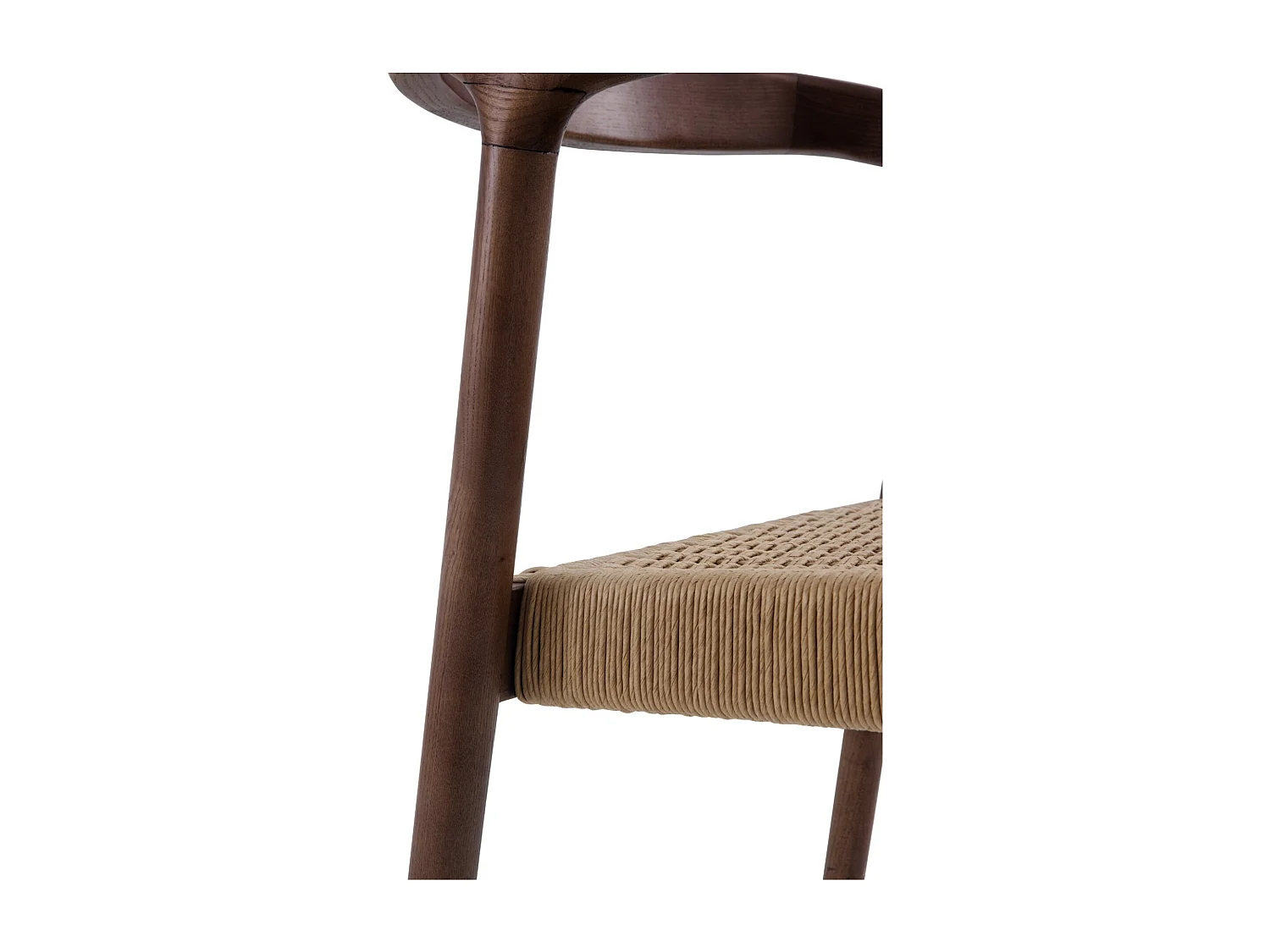 Lot de 4 chaises en bois de frêne couleur noyer