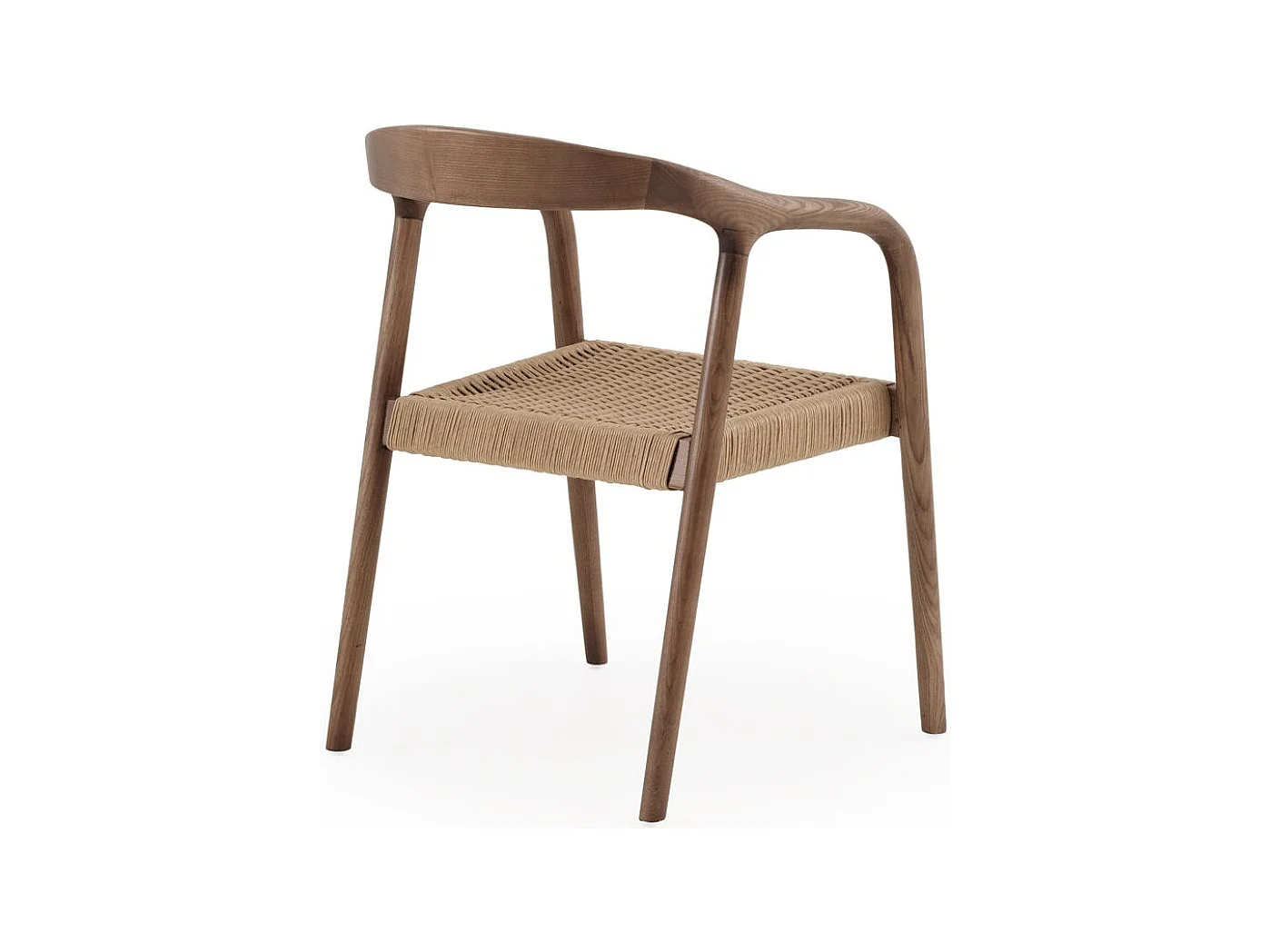 4er-Set Stühle aus Eschenholz in Nussbaumoptik