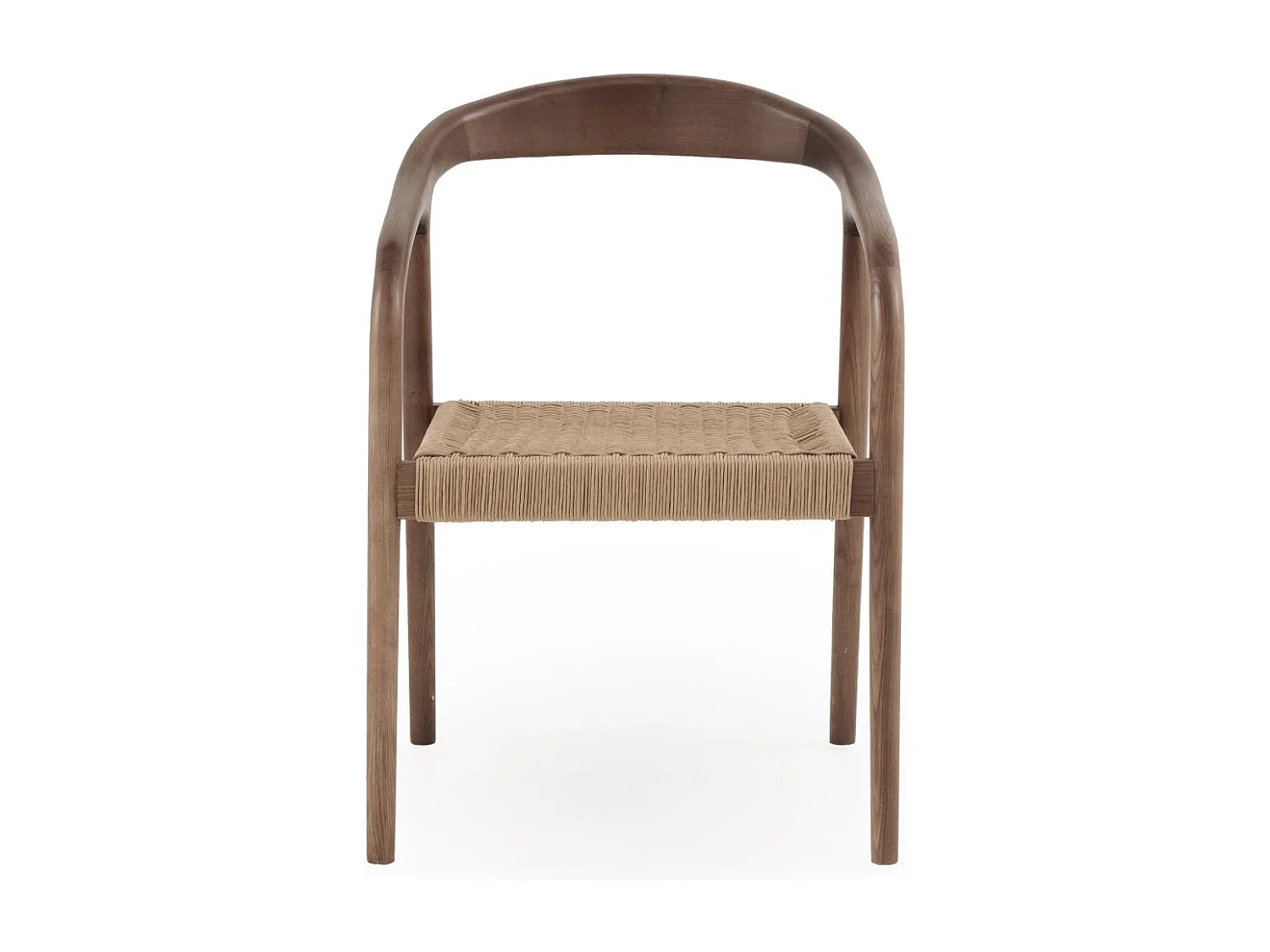 4er-Set Stühle aus Eschenholz in Nussbaumoptik