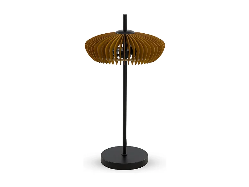 Lampada da tavolo in compensato color miele