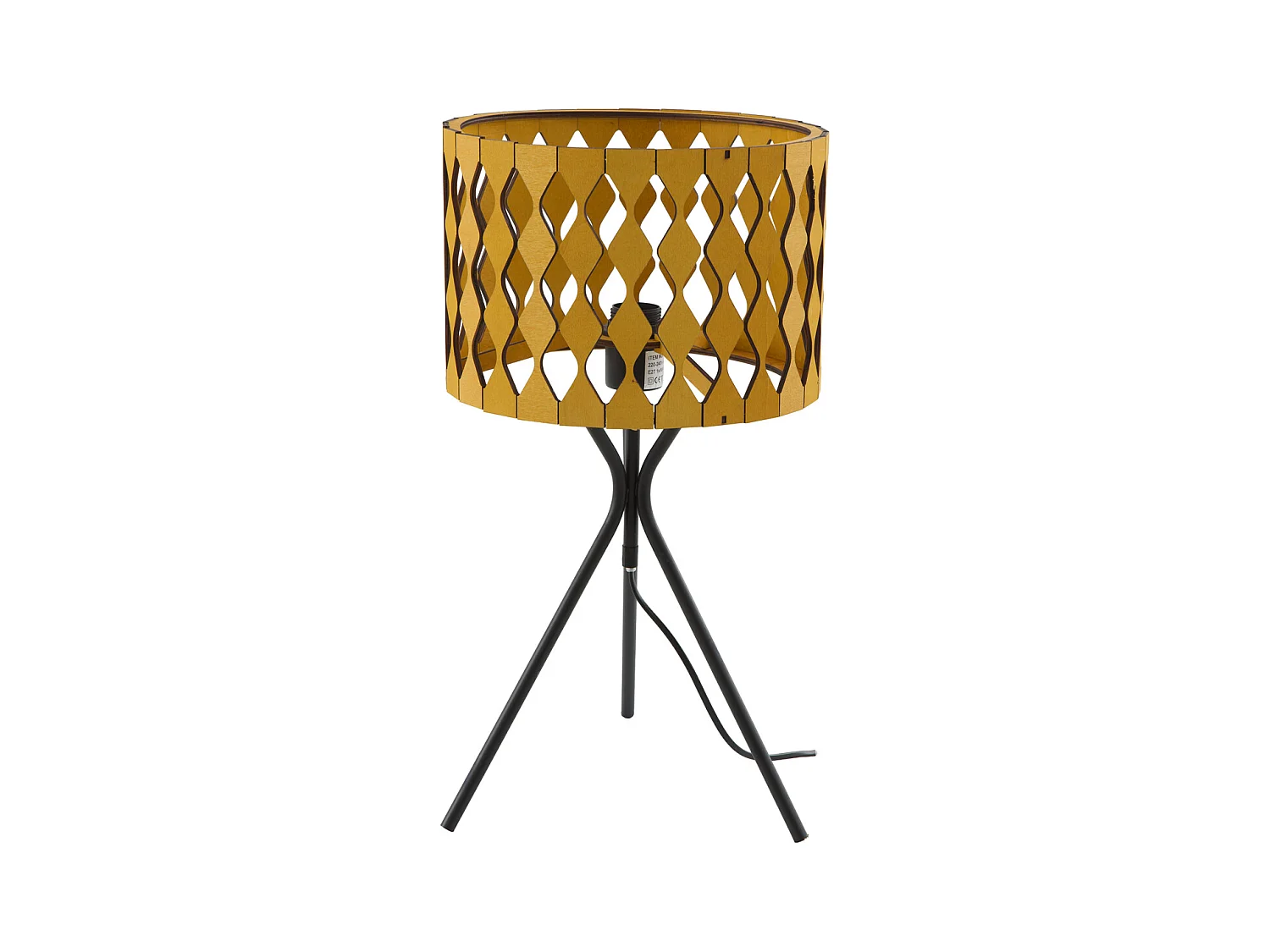 Lampe de table en contreplaqué miel et noir