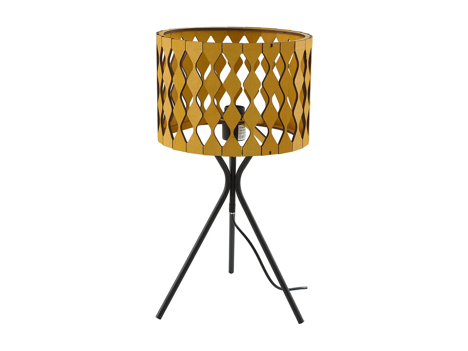 Lámpara de sobremesa de contrachapado miel y negro