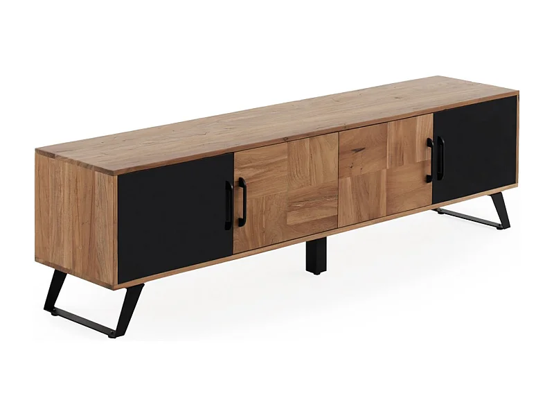 Móvel para TV em madeira maciça de acácia reciclada