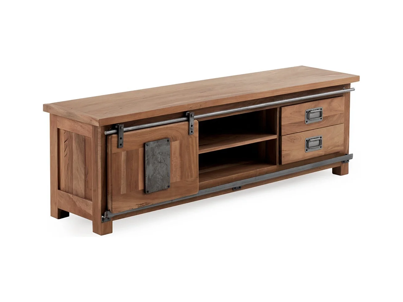 Meuble TV en bois massif d'acacia recyclé