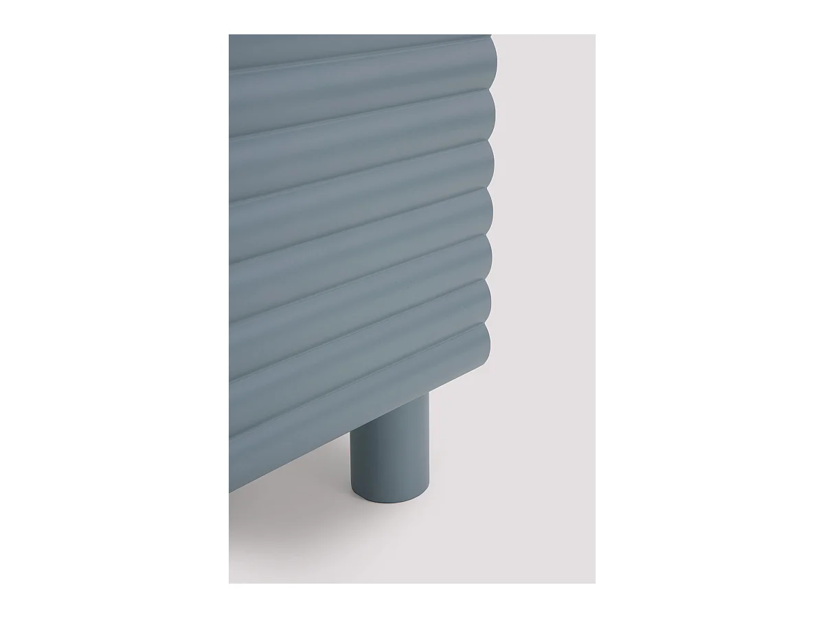 Mobile tv beige con rilievo ondulato sulle ante