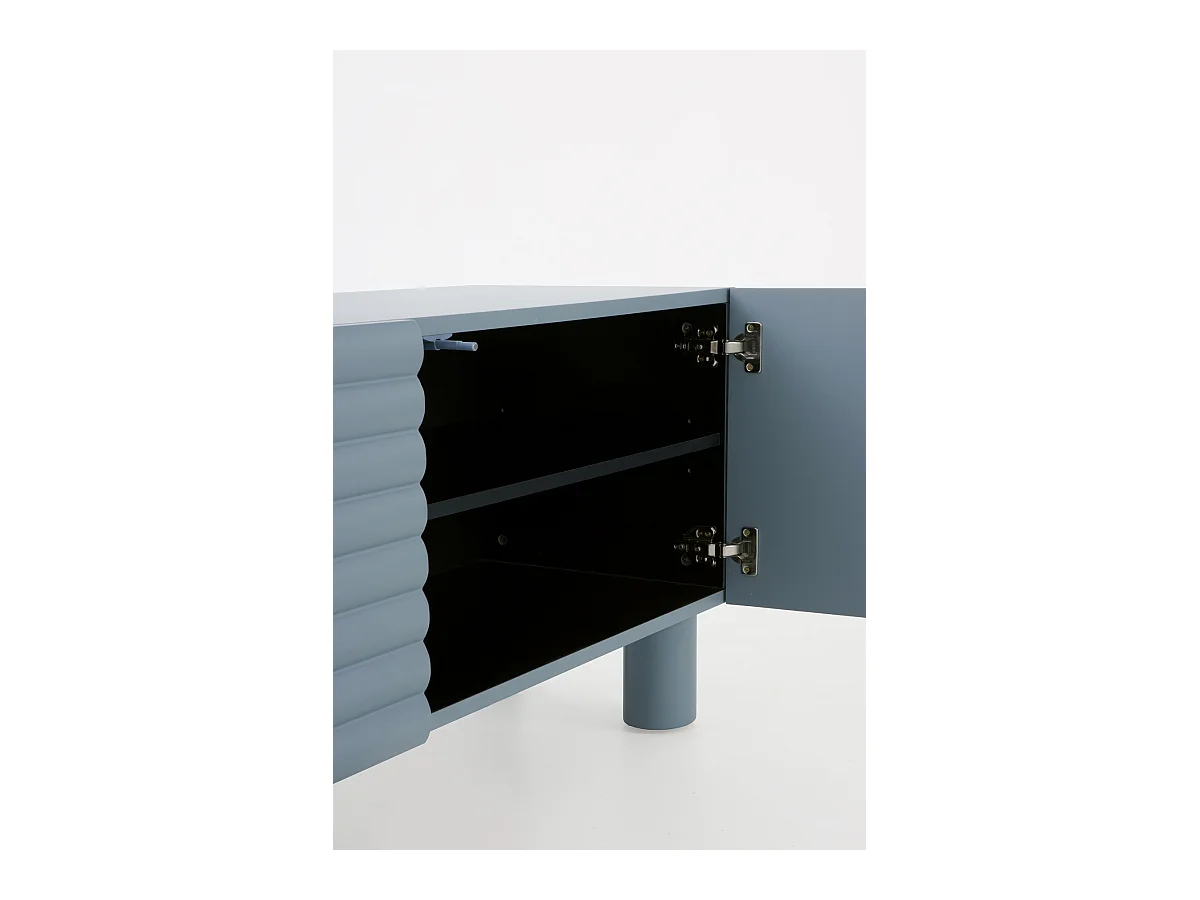 Mobile tv beige con rilievo ondulato sulle ante