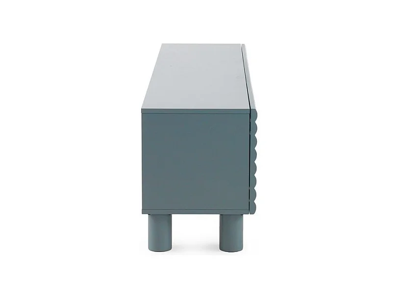 Mobile tv beige con rilievo ondulato sulle ante