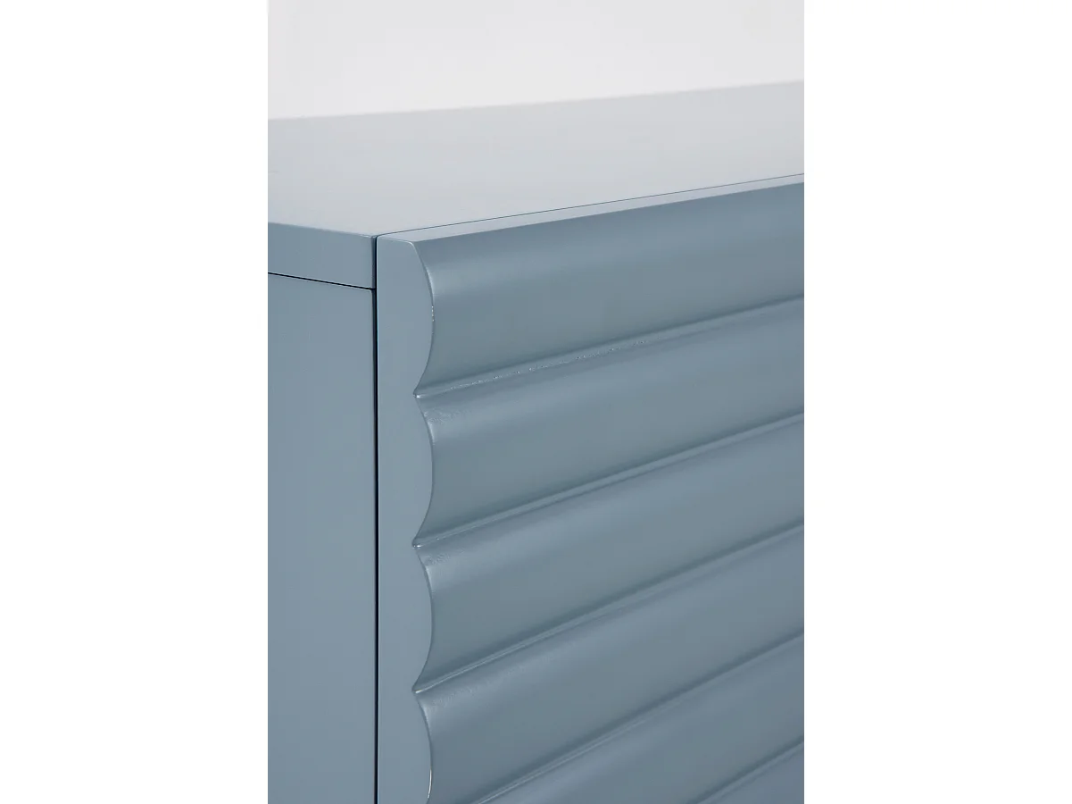 Mobile tv beige con rilievo ondulato sulle ante