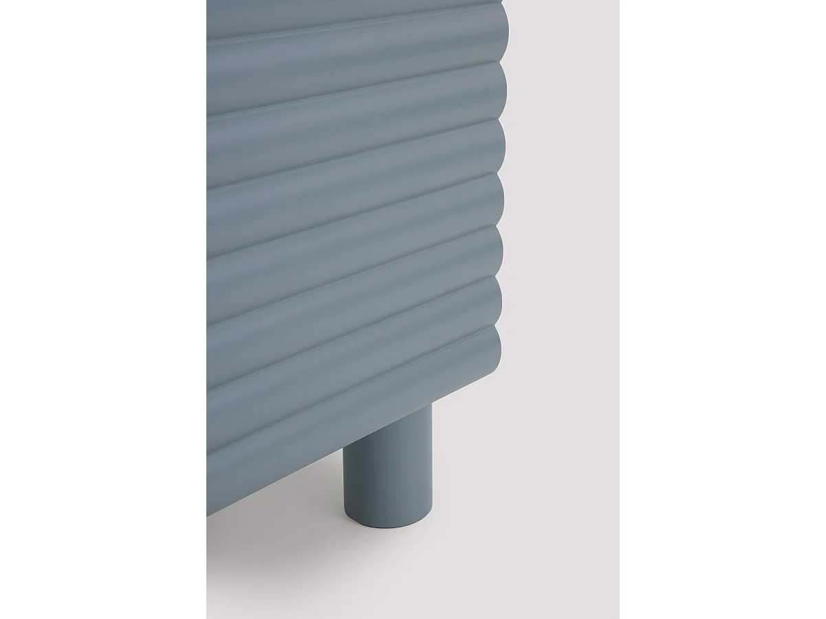 Mobile tv beige con rilievo ondulato sulle ante