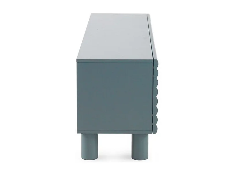 Mobile tv beige con rilievo ondulato sulle ante