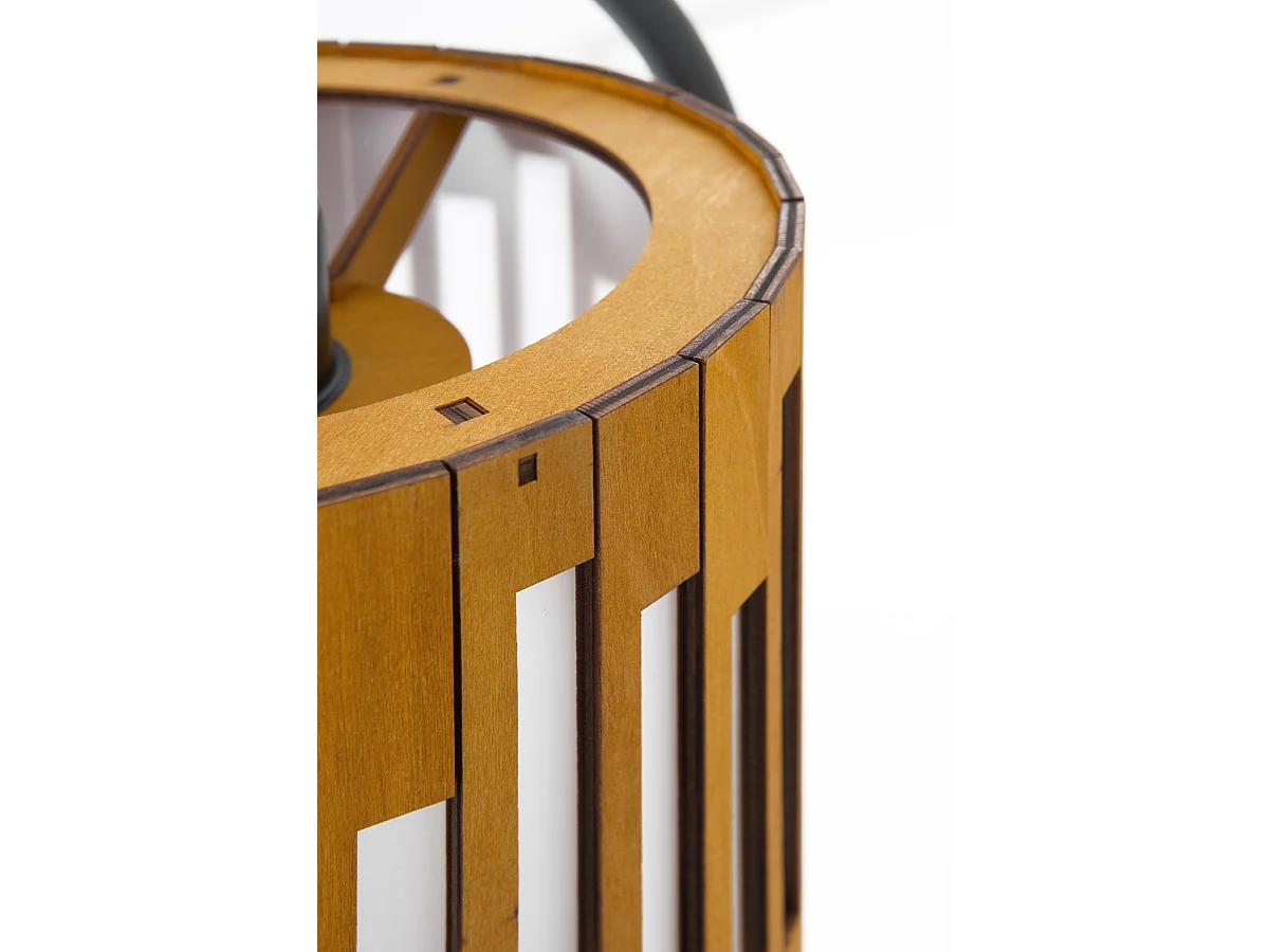 Lámpara de pie tulipa de contrachapado color miel