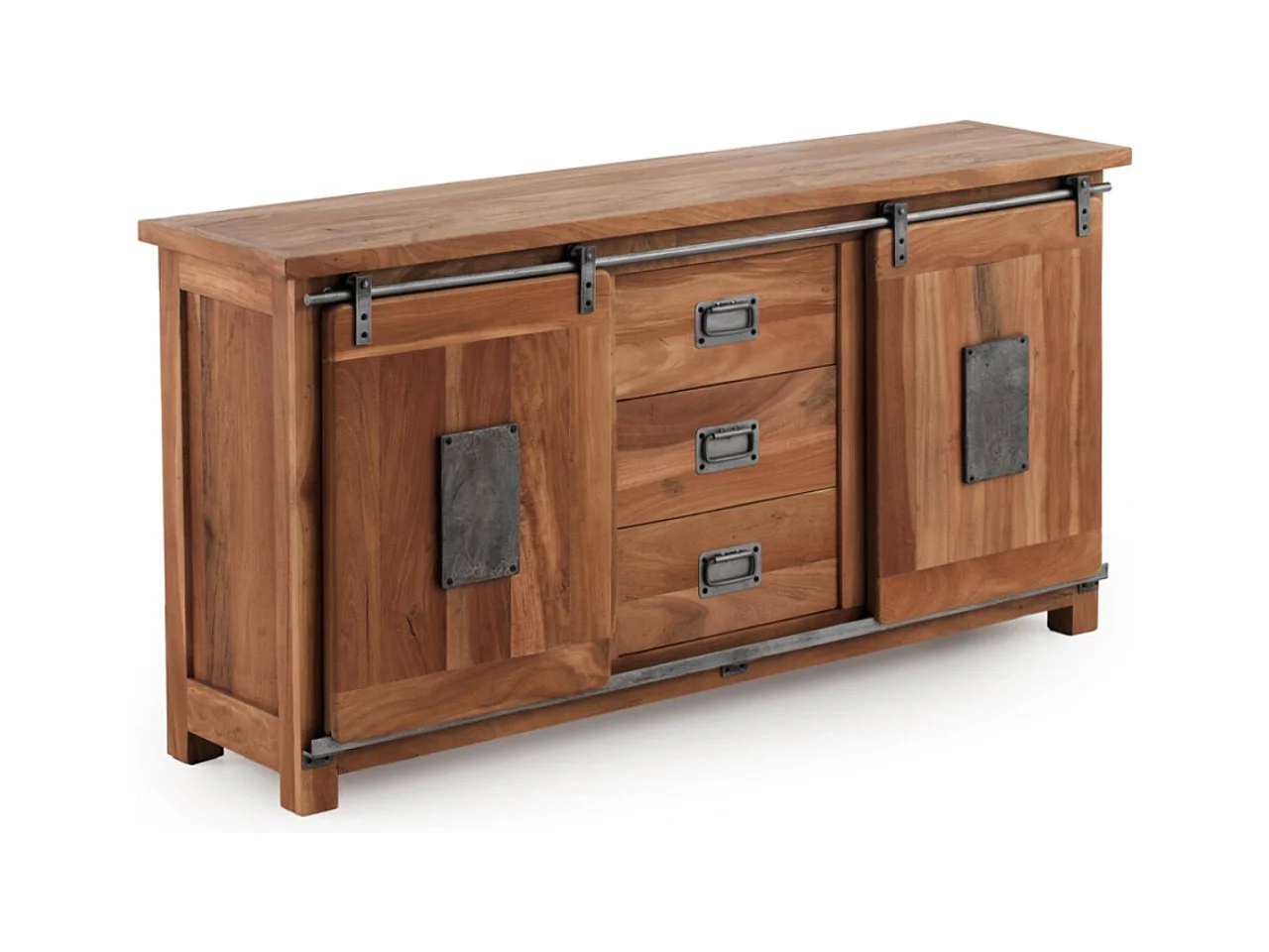 Aparador em madeira maciça de acácia reciclada