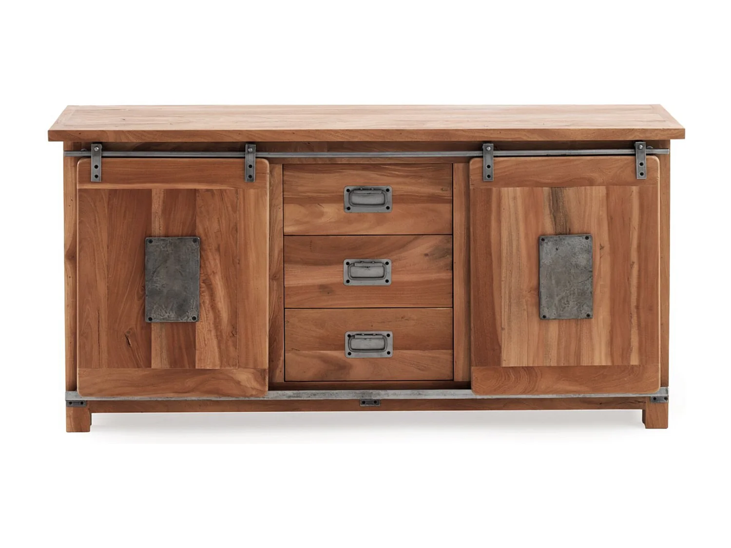 Aparador em madeira maciça de acácia reciclada