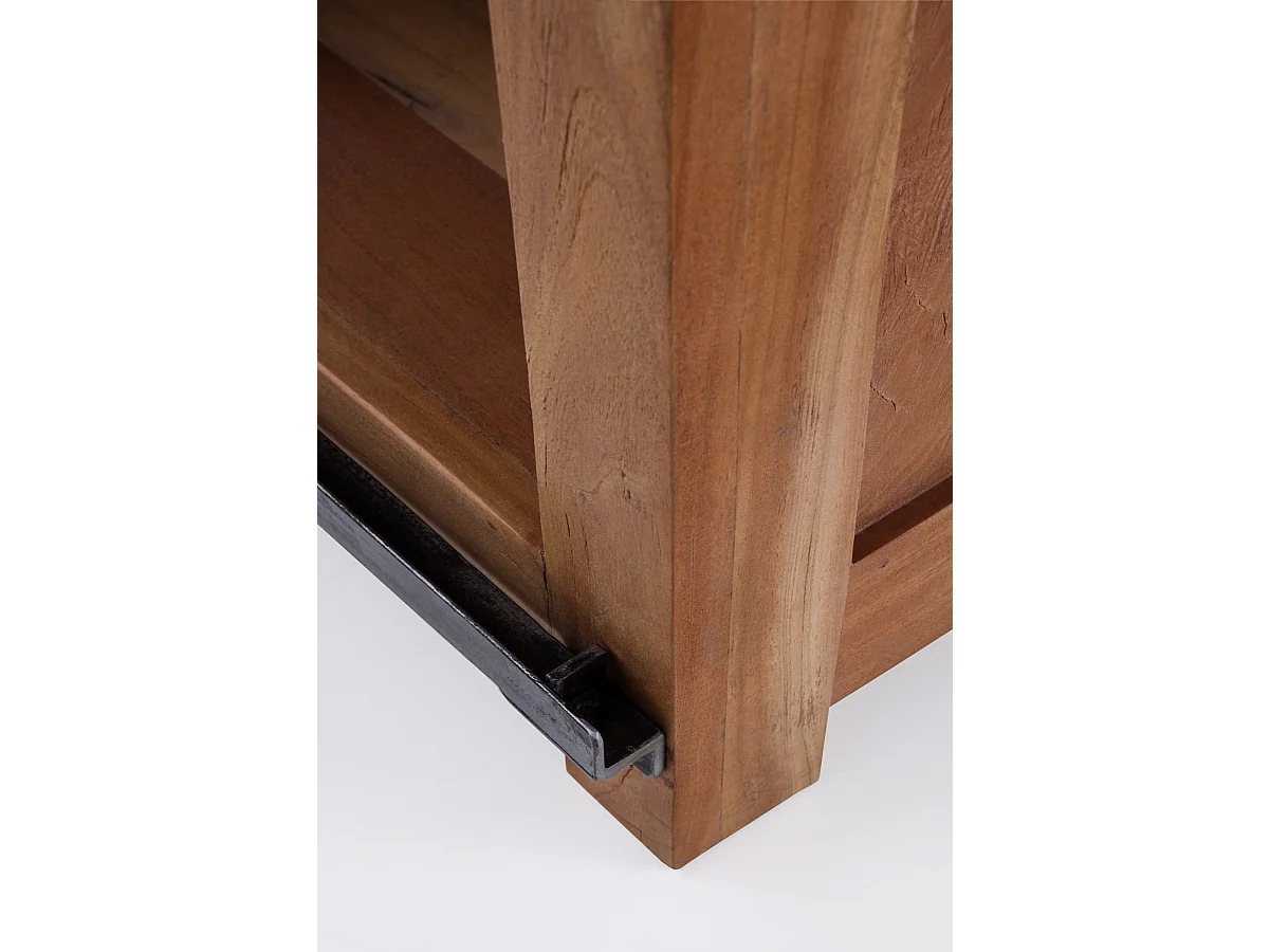 Vetrina in legno massello di acacia riciclata