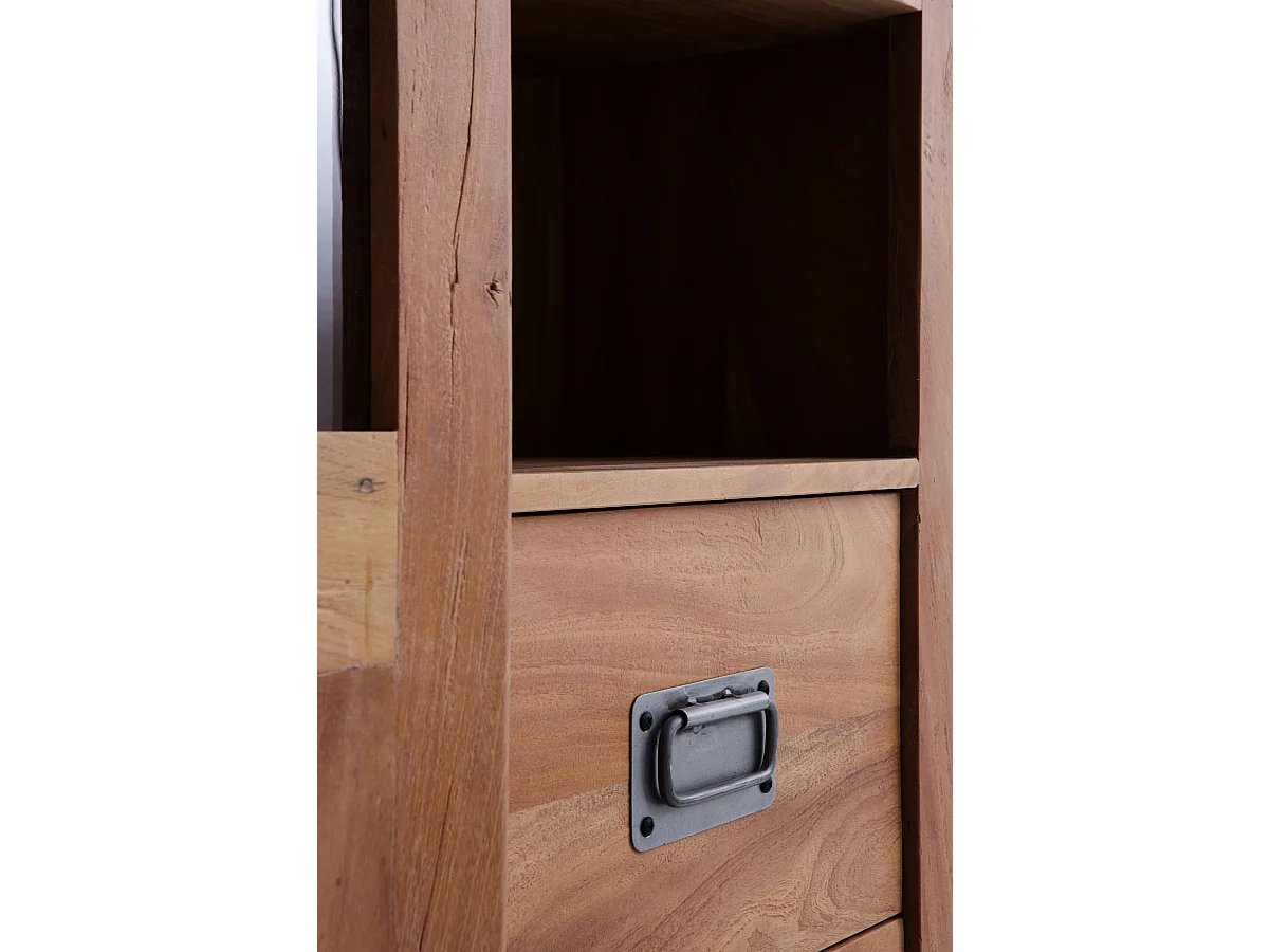 Vitrine en bois massif d'acacia recyclé