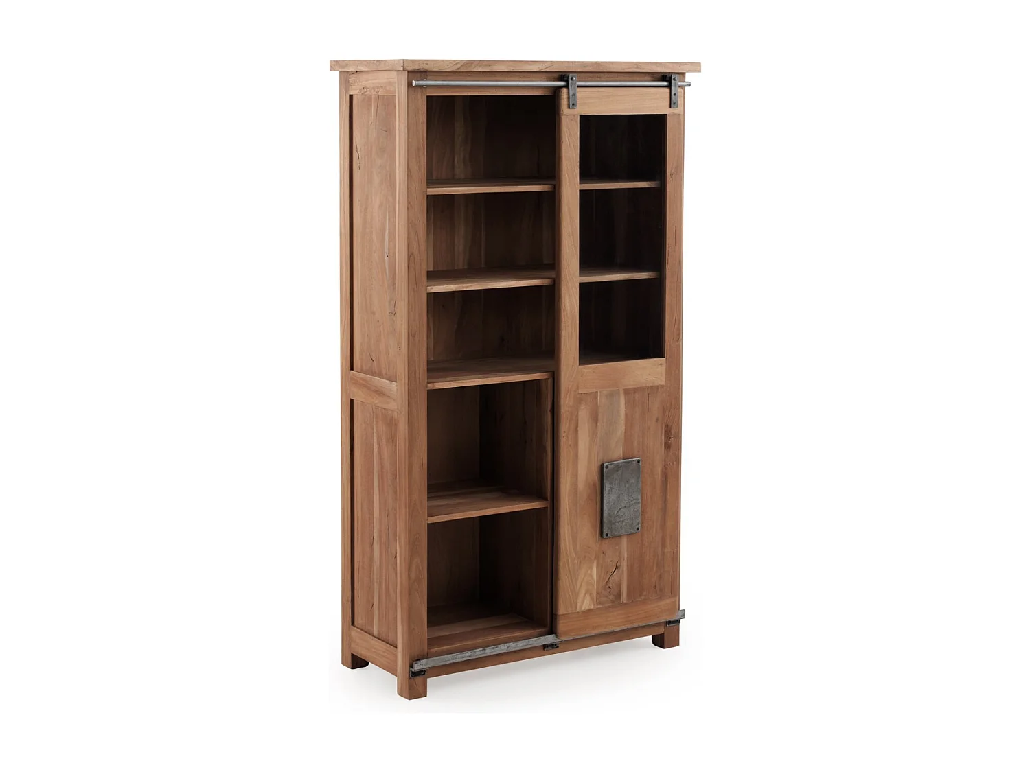 Vitrine en bois massif d'acacia recyclé