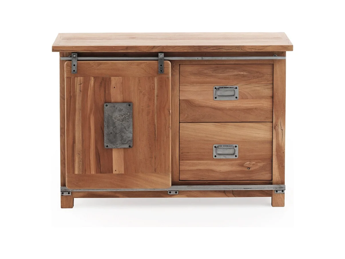 Cómoda em madeira maciça de acácia reciclada