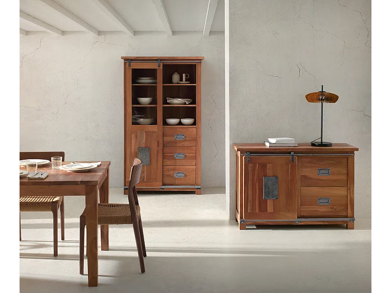 Kommode aus recyceltem massivem Akazienholz