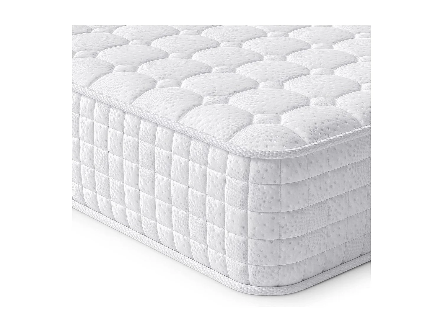 Vesgantti Matelas 150x200cm, 24cm Épais, Hybrid Ressorts Ensachés & Mousse Mémoire, 7 Zones Confort, Multicouches, Certifié Oeko-Tex