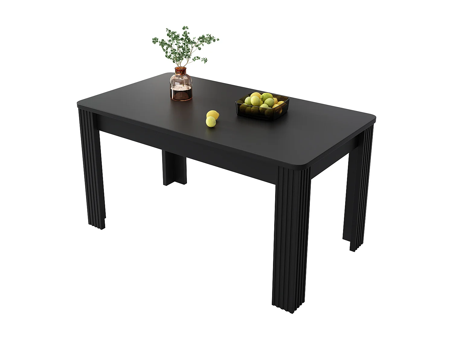 Table à manger moderne - 116 x 65 x 75 cm - table à 4 pieds - simple et moderne - aggloméré - noir