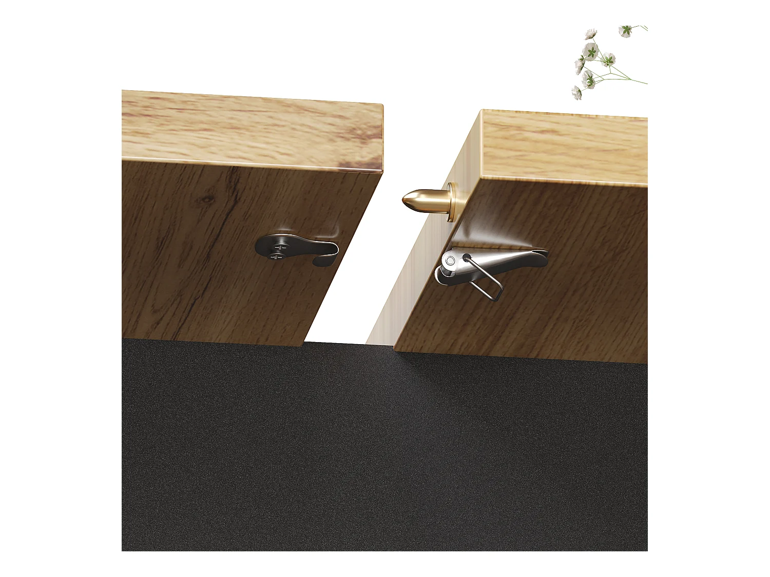 Table à manger pliable 4 - 6 places - 110-140 x 80 x 75 cm - extensible - avec 1 porte  - MDF - noir