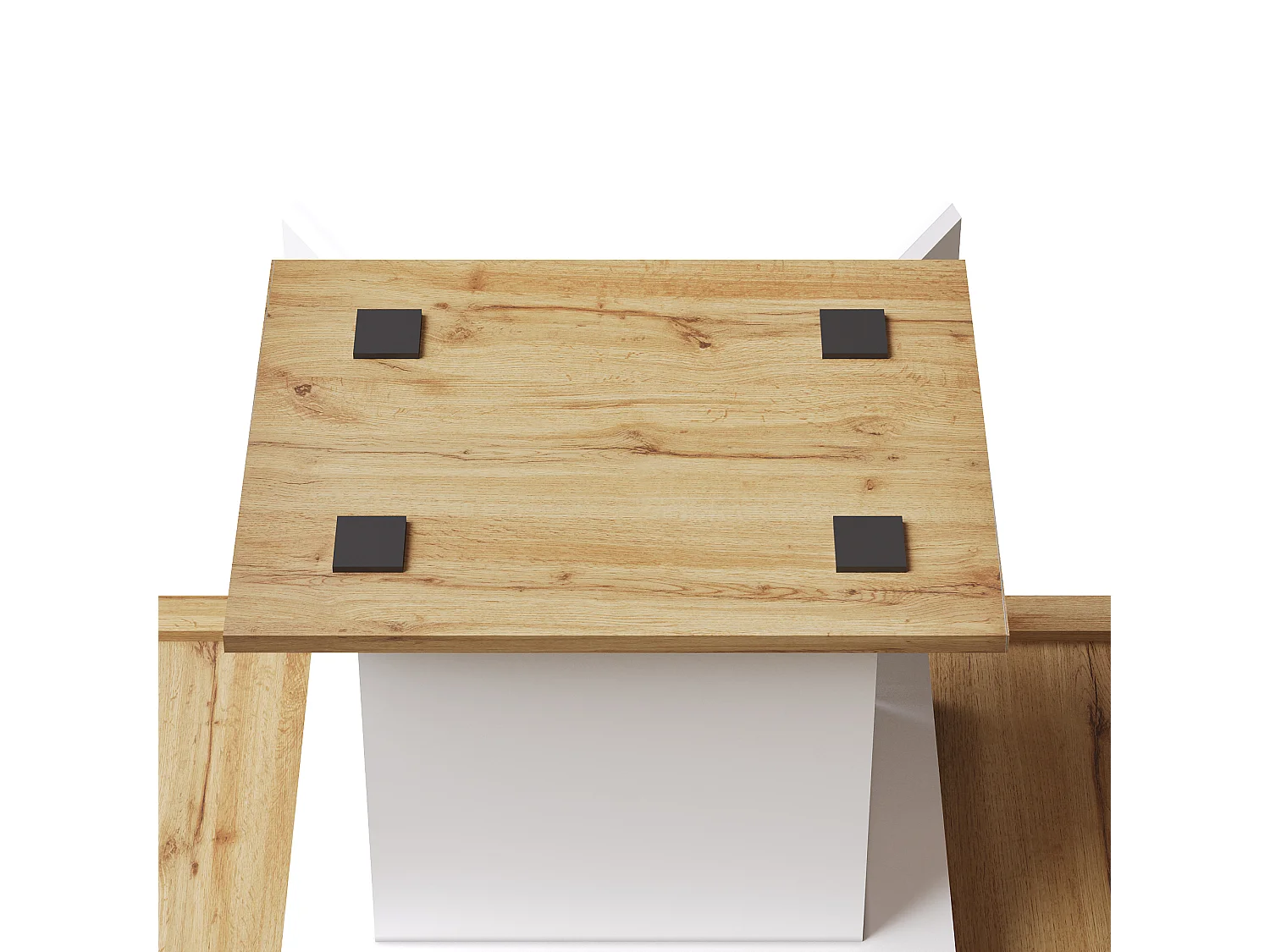 Klappbarer Esstisch 4 – 6 Plätze – 110-140 x 80 x 75 cm – ausziehbar – mit 1 Tür + 2 Schubladen – MDF – schwarz