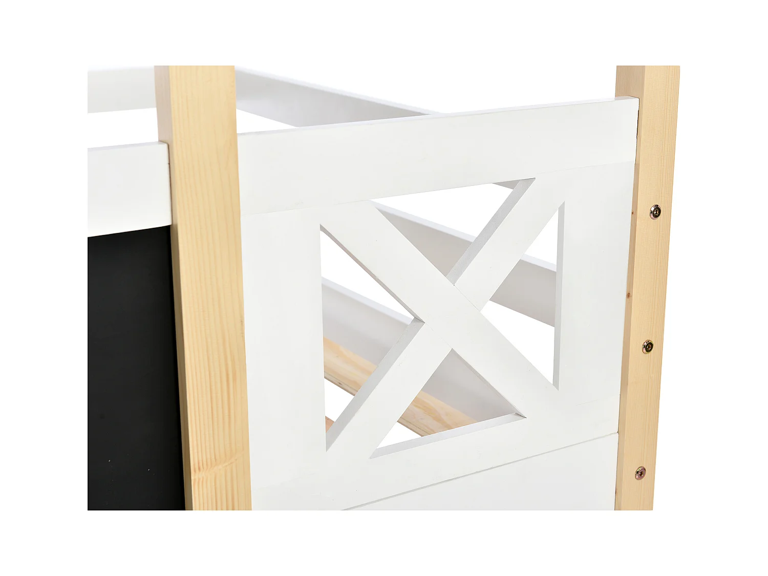 Łóżka piętrowe dla dzieci - 2 x 90 x 200 cm - domek na drzewie - schowek w schodach - białe