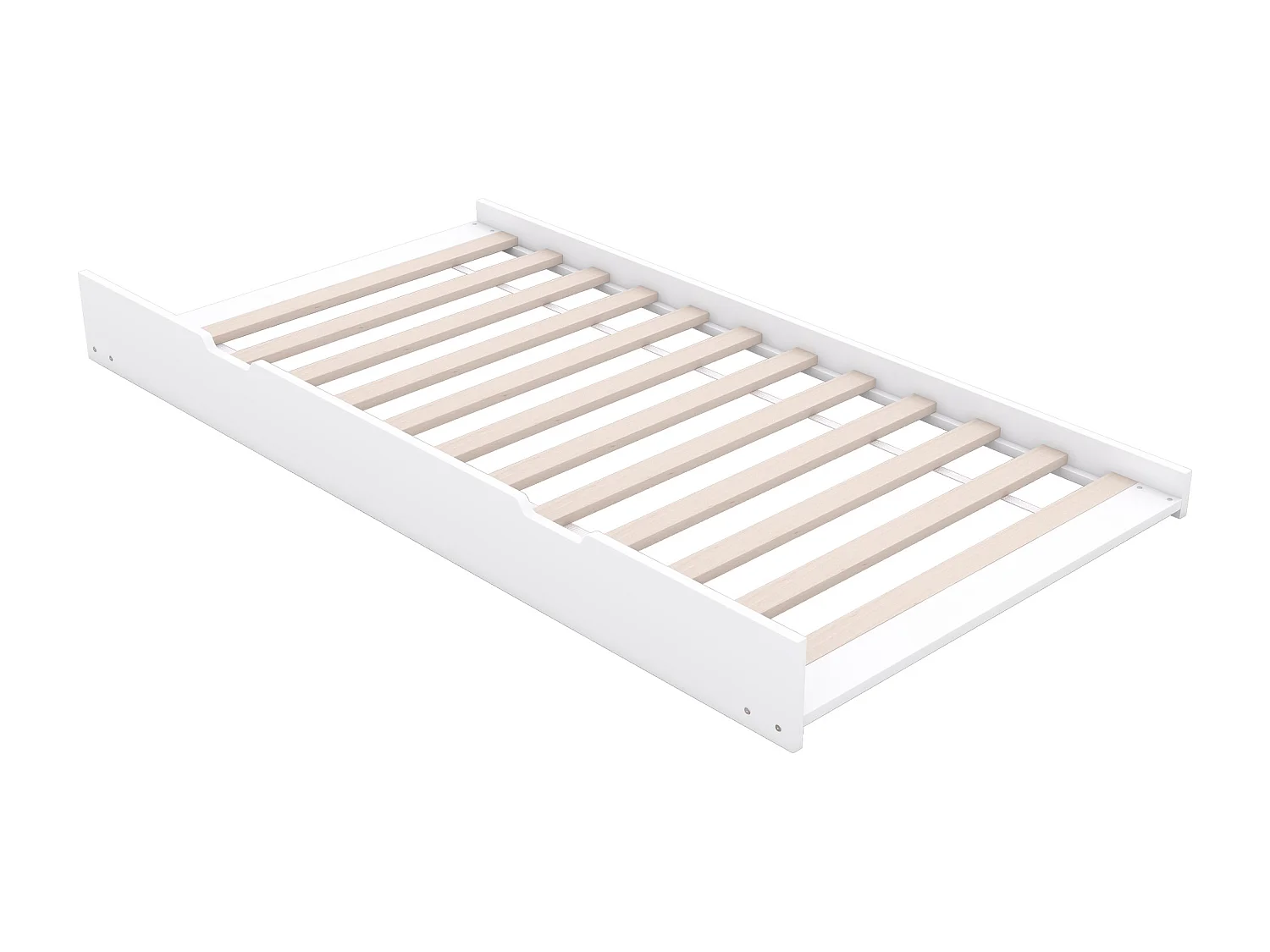 Wit stapelbed 90 x 200 cm met trapframe en uitschuifbed (zonder matras)