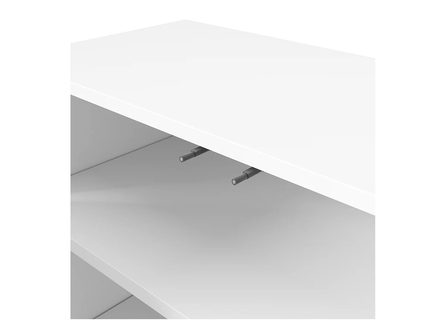 Buffet moderne avec portes ondulées - 120 x 35 x 80 cm - avec étagères réglables - MDF - blanc