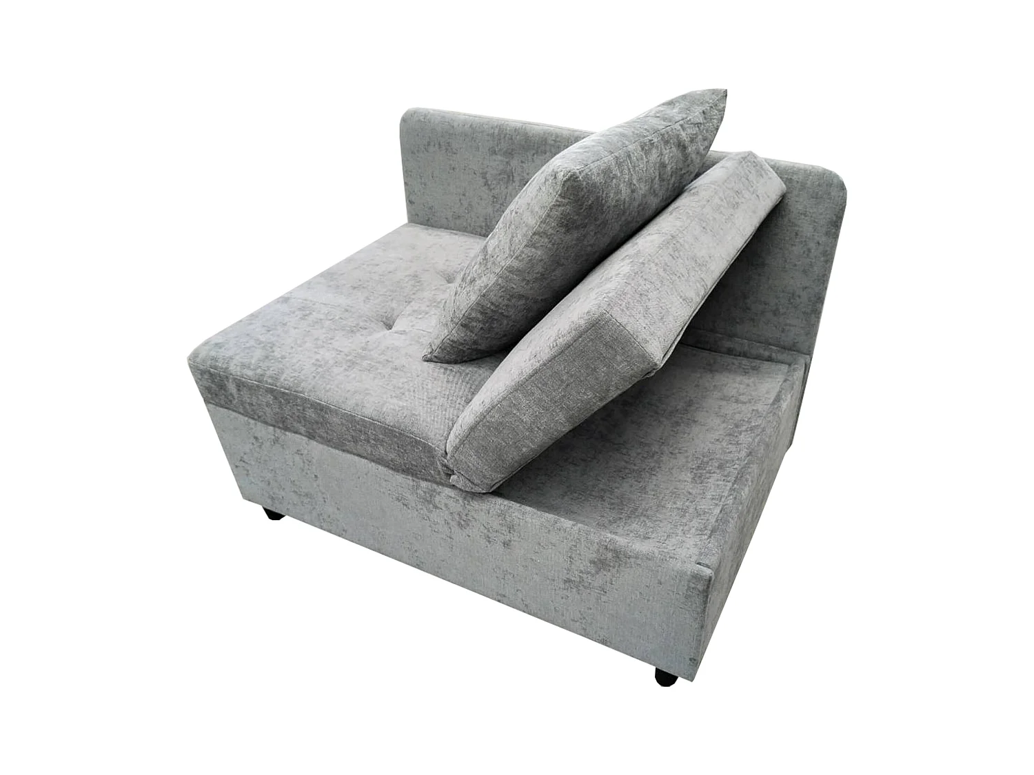 Canapé-lit capitonné 3 en 1 - 60 x 150 cm - Canapé avec dossier réglable - Tissu lin - gris