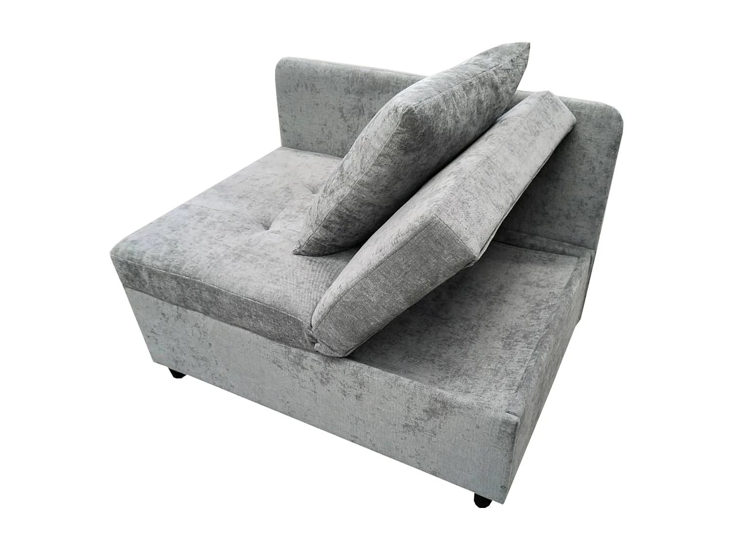 Canapé-lit capitonné 3 en 1 - 60 x 150 cm - Canapé avec dossier réglable - Tissu lin - gris