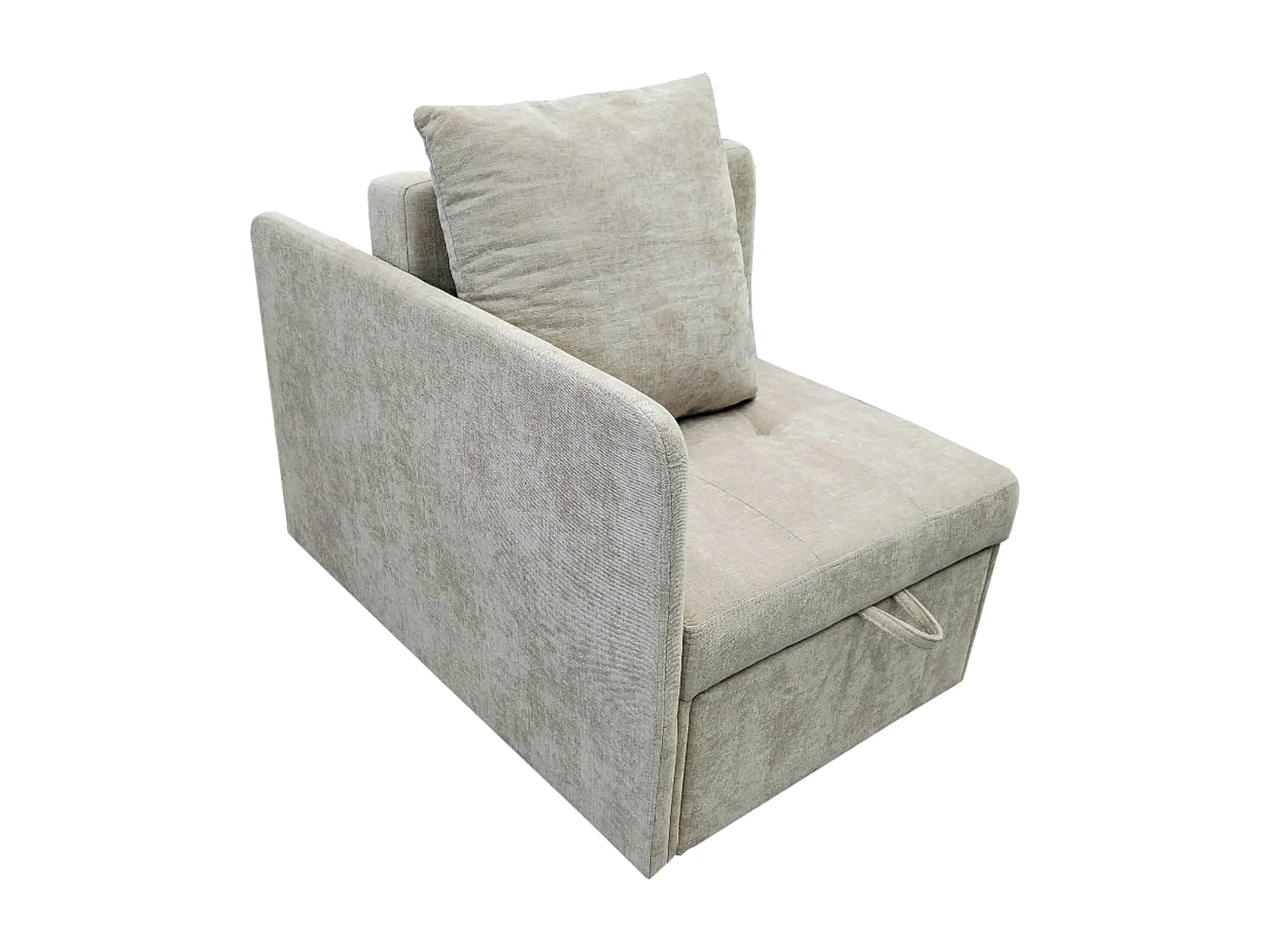 Divano letto imbottito 3 in 1 - 60 x 150 cm - Divano con schienale regolabile - Tessuto in lino - Beige