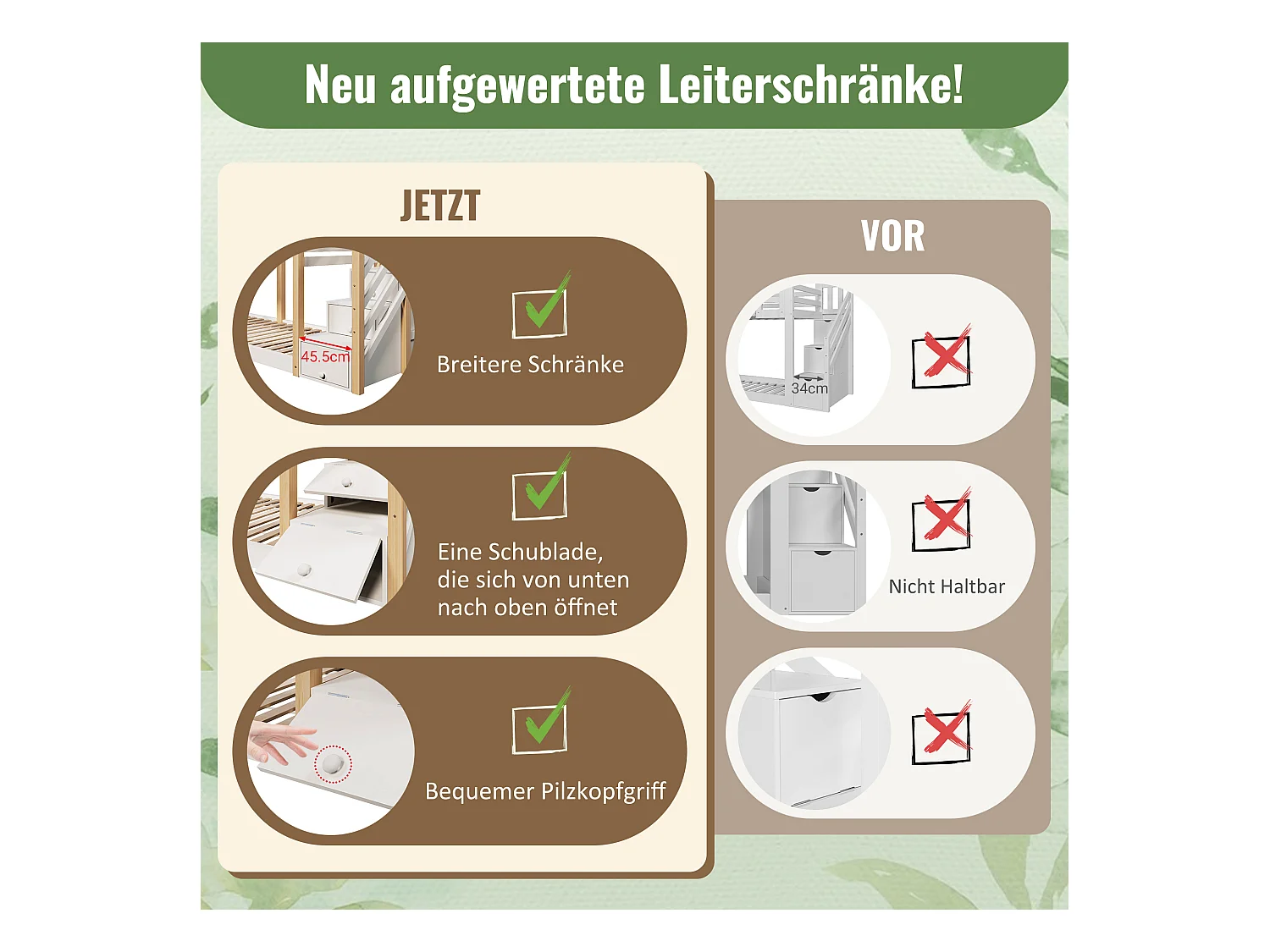 Kinderstapelbed - 2 x 90 x 200 cm - boomhut - opbergruimte in de trap - wit