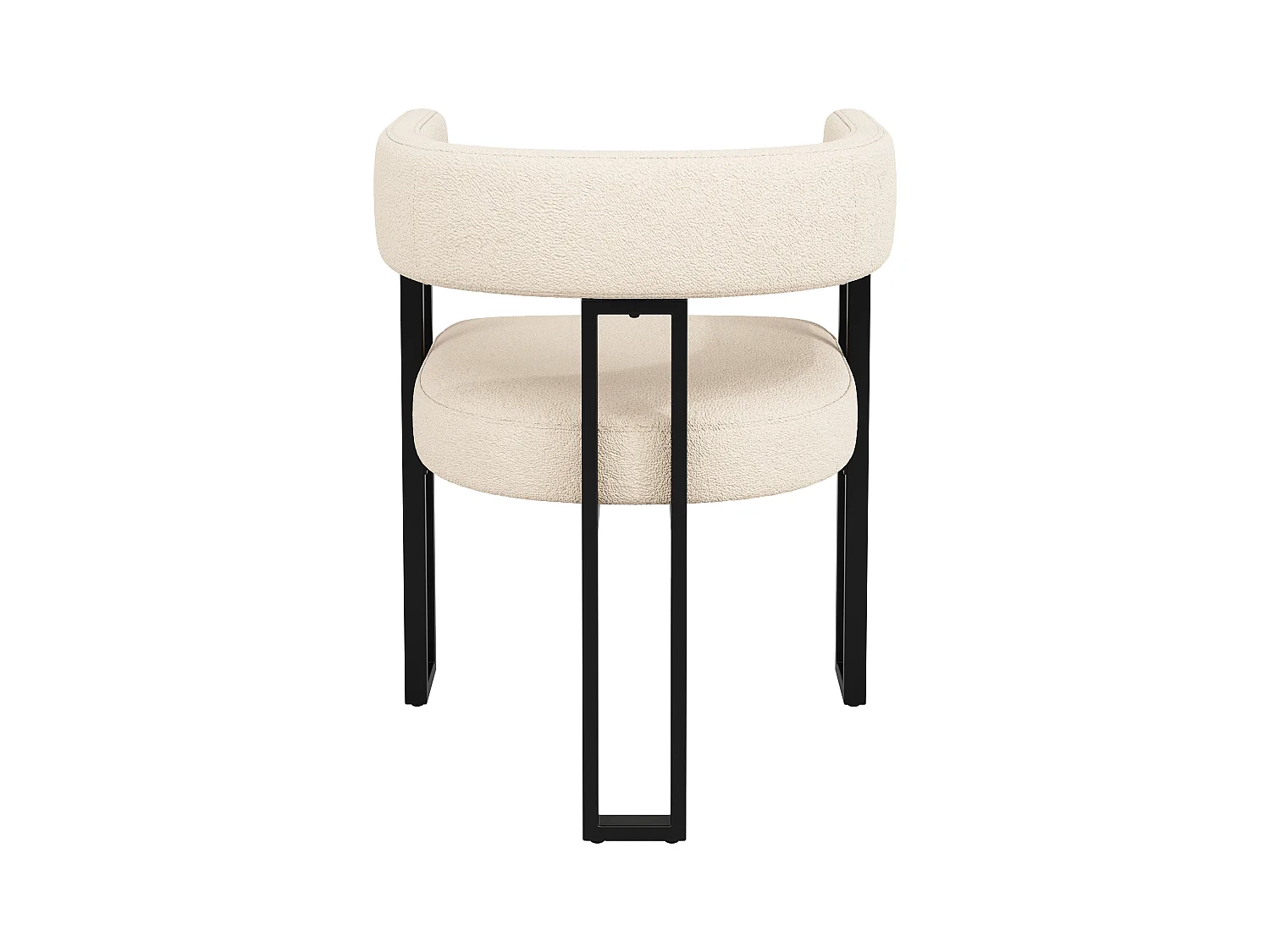 2er-Set Esszimmerstühle - 54 x 51,5 x 72 cm - geschwungene Rückenlehne - Stoff + Metall - beige