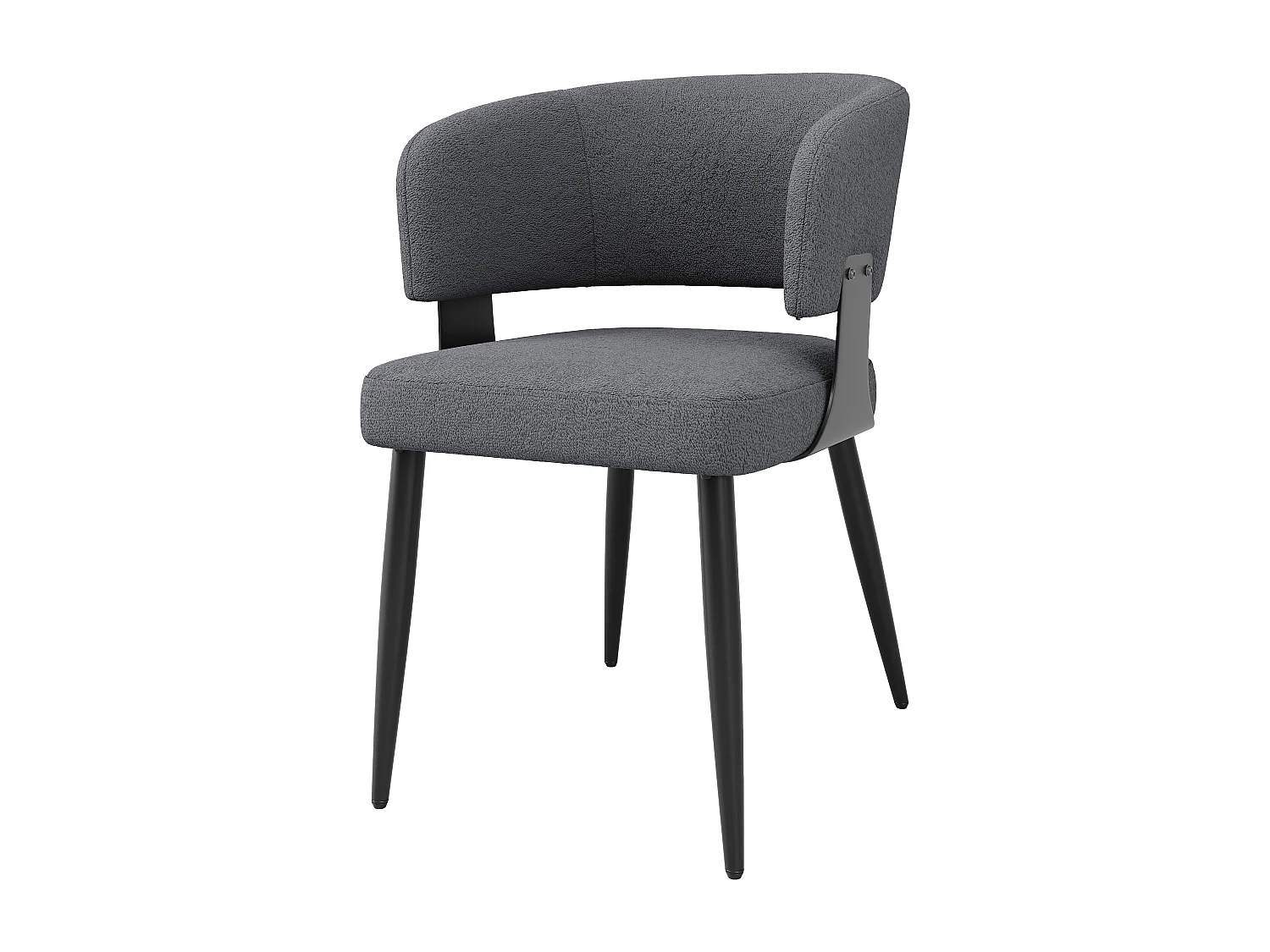 Set van 4 eetkamerstoelen - 54 x 59 x 81,5 cm - make-up stoel - Stof + Metaal - grijs