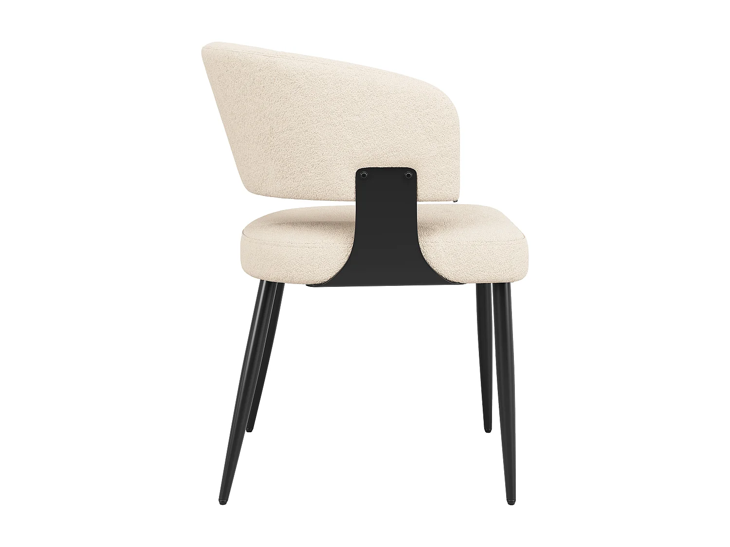 Lot de 2 chaises de salle à manger - 54 x 59 x 81.5 cm - chaise maquillage - Tissu + Métal - beige